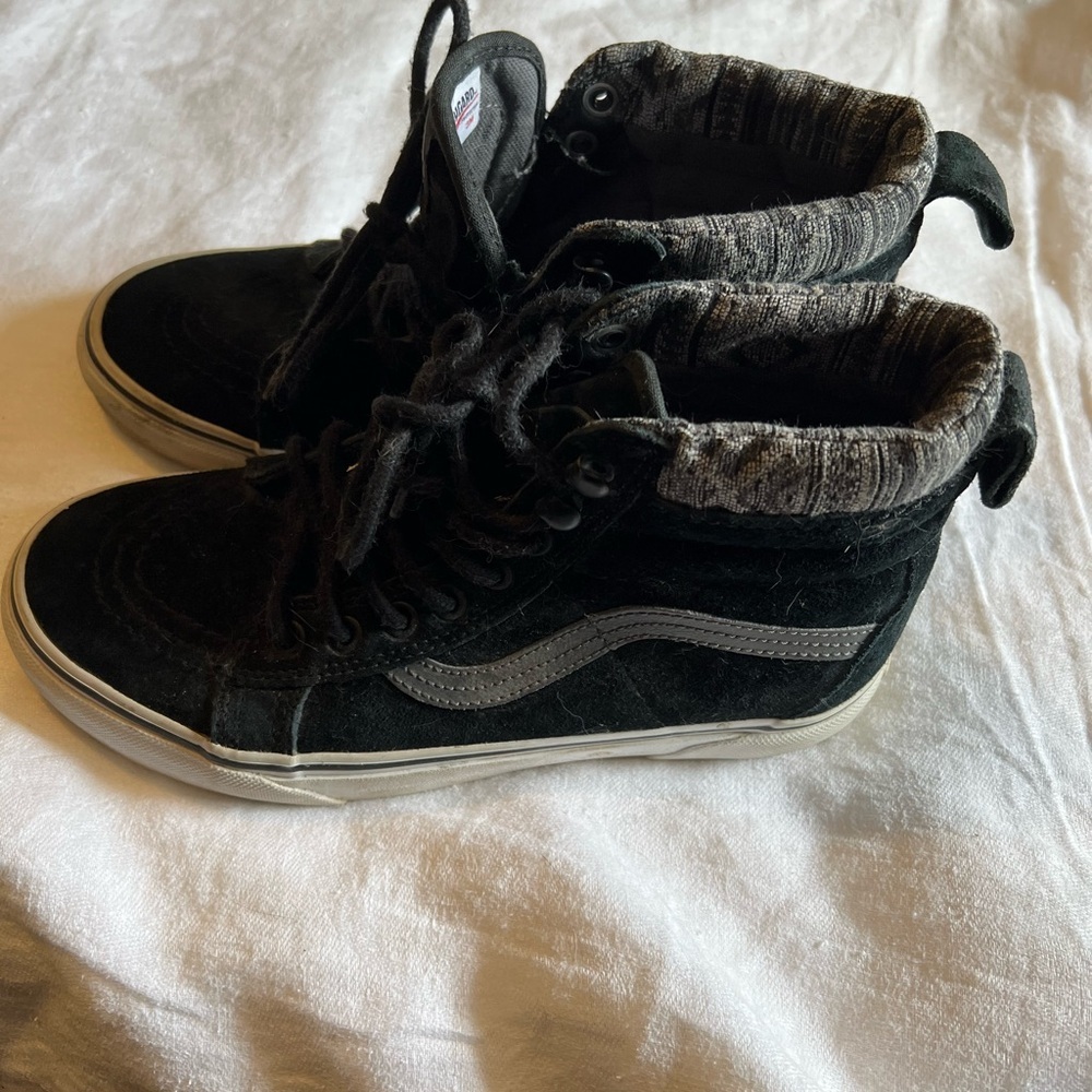 Vans Black and Gray High-Top Sneakers woman's 7 1/2.